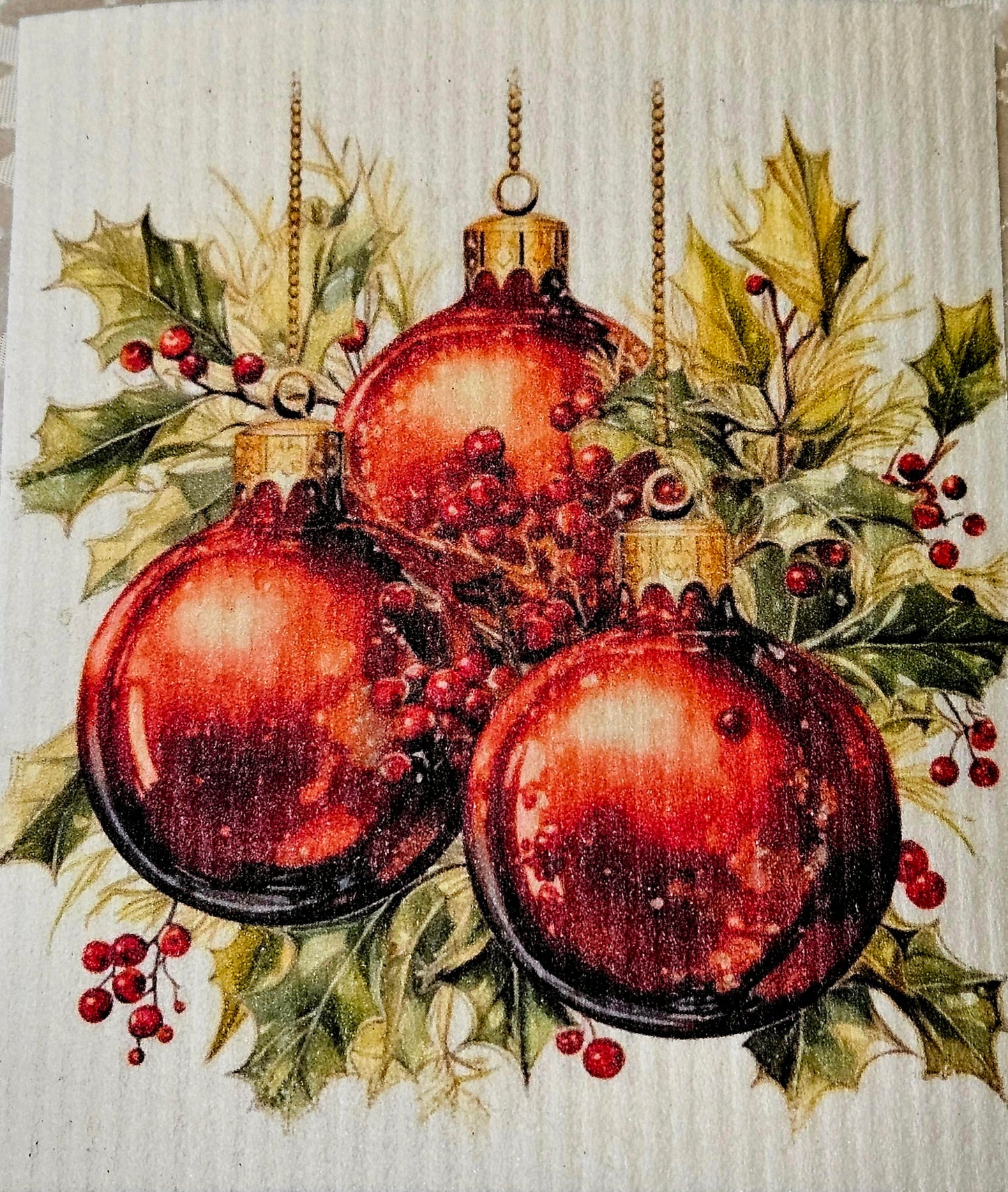 JUL röda julgranskulor