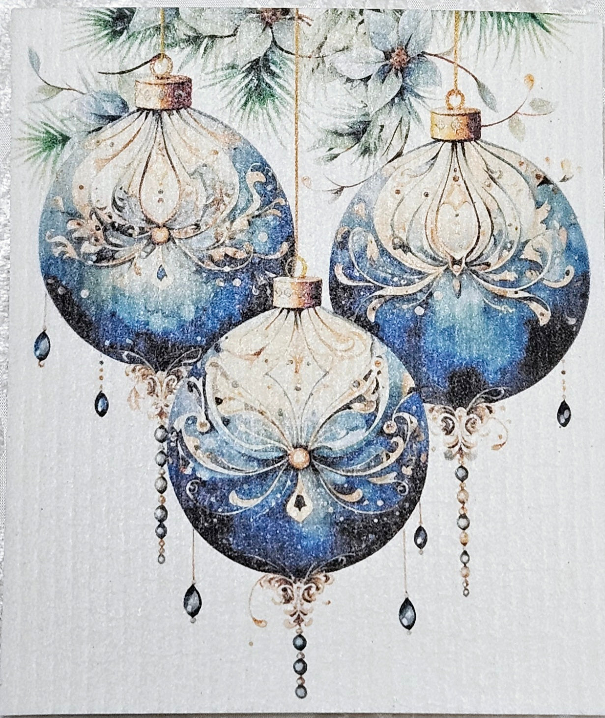 Christmas JUL vinter blå julgranskulor