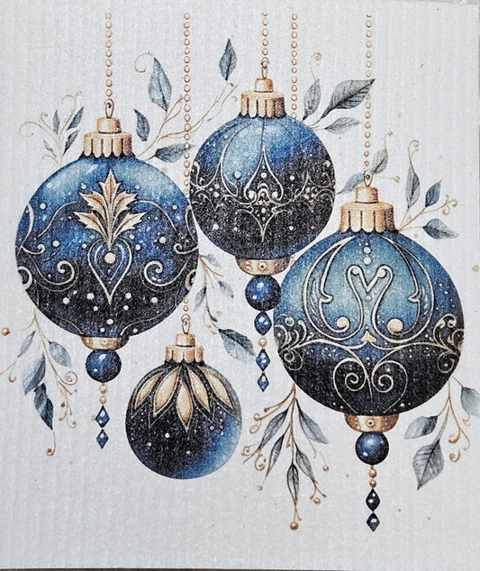 Christmas JUL vinter blå julgranskulor 2