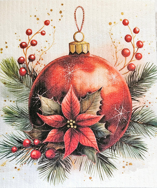 JUL vinter Christmas röda julgranskulor