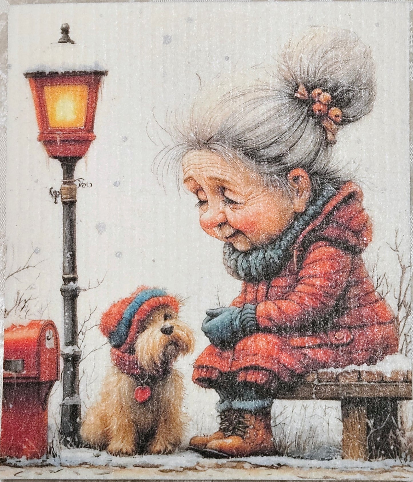 JUL Christmas ursöt tant med hund